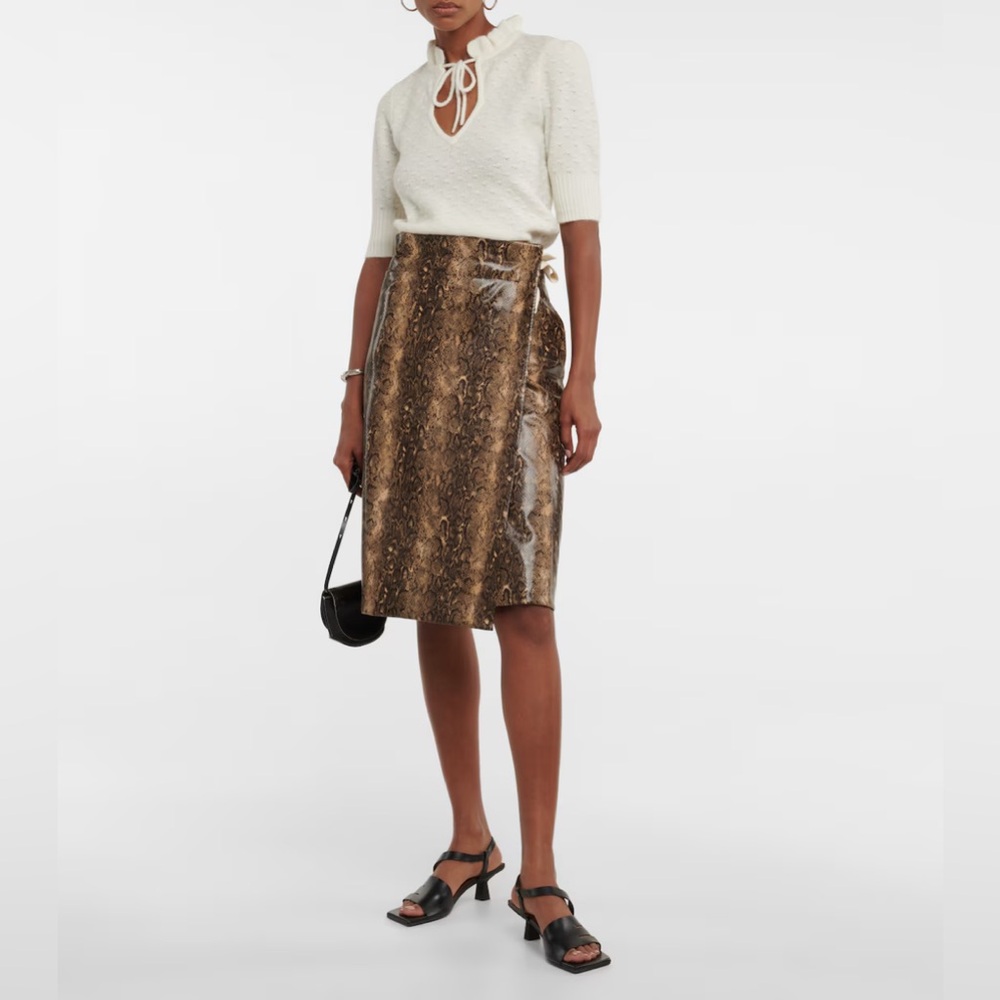 Ganni Snake Print Pencil Skirt